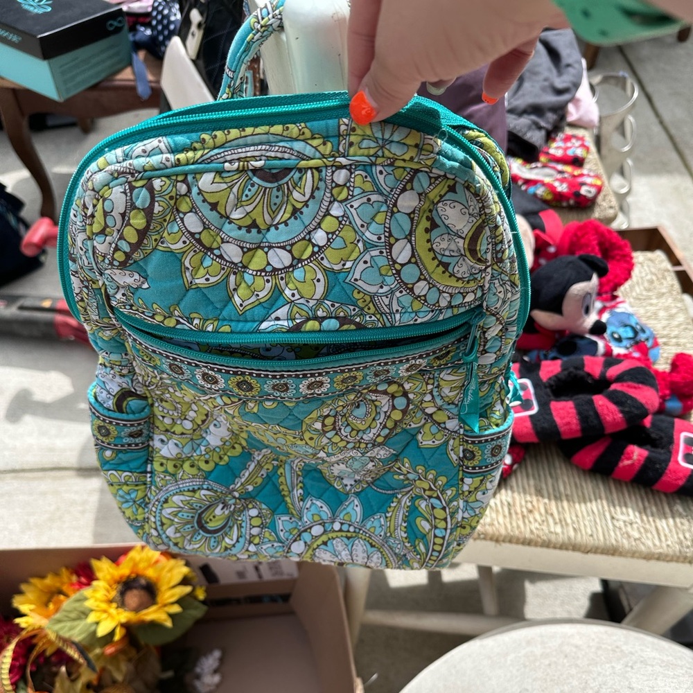 Vera Bradley Teal and Green Paisley Backpack